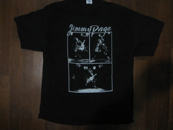 Led Zeppelin -Jimmy Page -On Stage- Two Sided Printed T-shirt